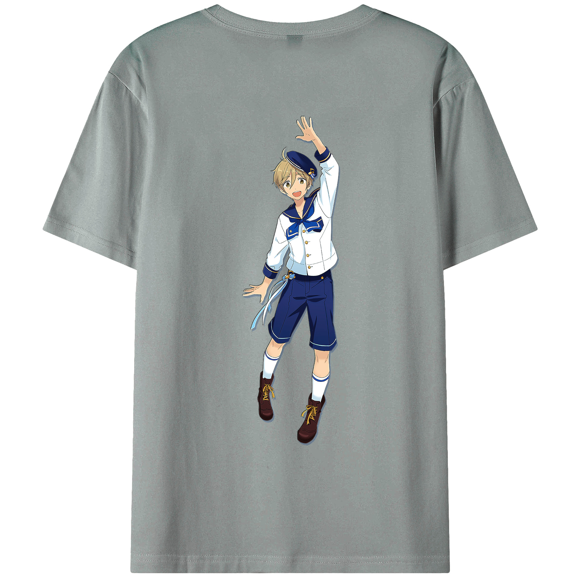 （画像用） あんさんぶるスターズ! Ensemble Stars 綿100％ メンズ半袖Tシャツ（バックプリント） 通気性